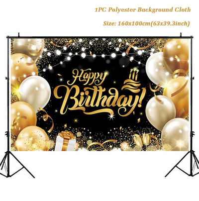 Mustkuldne sünnipäevataust 30 40 50 aastane sünnipäevapeo sisustus Täiskasvanu 30. 40. 50. sünnipäevapeo tarvikute aastapäev