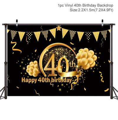 Mustkuldne sünnipäevataust 30 40 50 aastane sünnipäevapeo sisustus Täiskasvanu 30. 40. 50. sünnipäevapeo tarvikute aastapäev