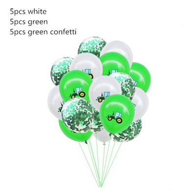 Rohelise talu traktori temaatiline peokaunistus Ekskavaator Sõiduk Palju õnne sünnipäevaks bänner Garland Cupcake Topper 1. 2 Peokaunistus