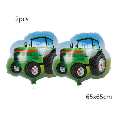 Rohelise talu traktori temaatiline peokaunistus Ekskavaator Sõiduk Palju õnne sünnipäevaks bänner Garland Cupcake Topper 1. 2 Peokaunistus