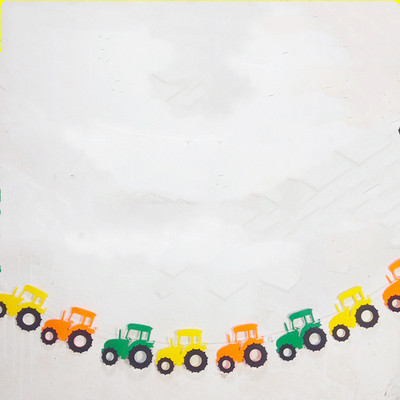Rohelise talu traktori temaatiline peokaunistus Ekskavaator Sõiduk Palju õnne sünnipäevaks bänner Garland Cupcake Topper 1. 2 Peokaunistus