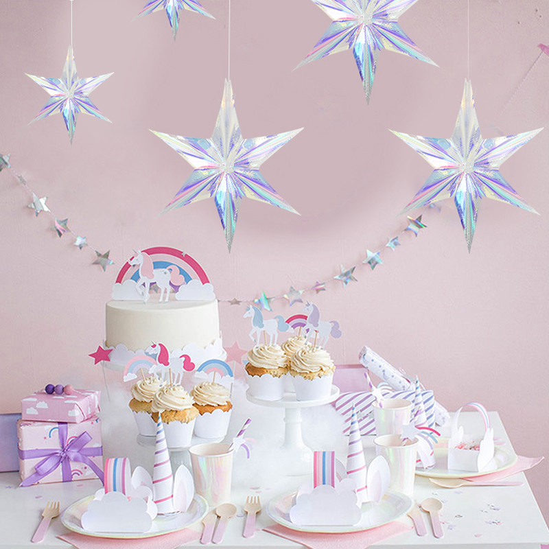 3 kom veliki sjajni laserski party DIY viseći ukras Zvjezdani privjesak Rođendan Vjenčanje Babyshower Festival Party Zimski božićni dekor