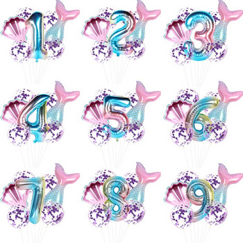 Γοργόνα Διακοσμητικά πάρτι Litte Mermaid Jellyfish Χάρτινο Φανάρι κάτω από τη θάλασσα Διακόσμηση πάρτι για κορίτσι Babyshower Γοργόνα Διακόσμηση γενεθλίων
