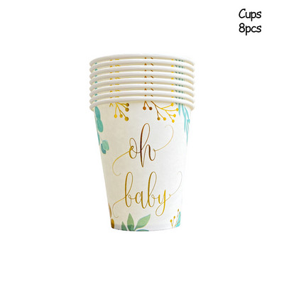 Oh Beebi ühekordsed lauanõud Pabertaldrikud Tassid Sugu paljastavad peokaunistused Beebi duši sisekujundustarbed