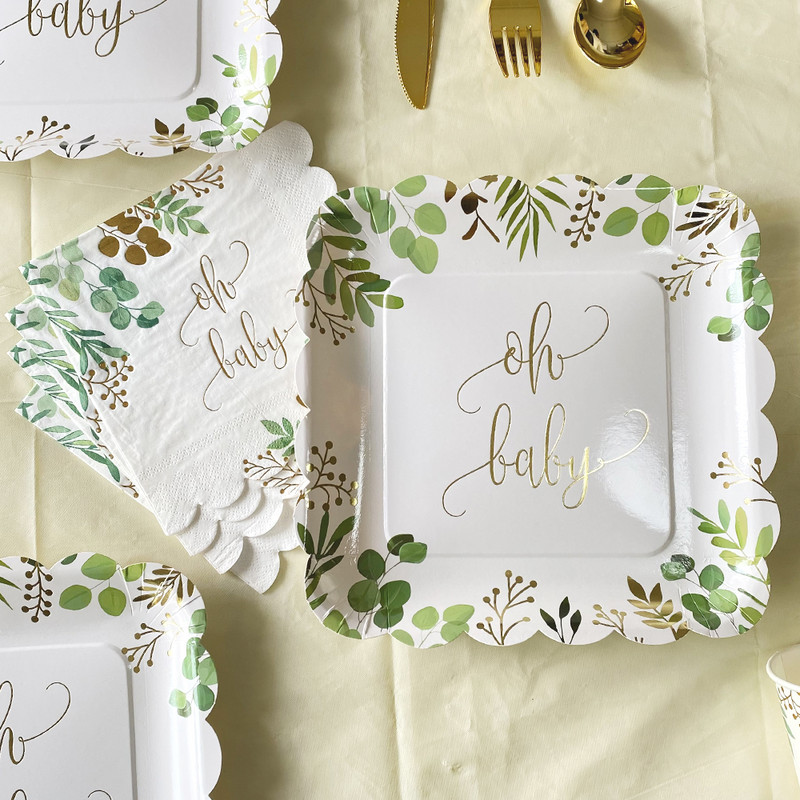 Oh Beebi ühekordsed lauanõud Pabertaldrikud Tassid Sugu paljastavad peokaunistused Beebi duši sisekujundustarbed