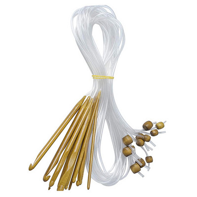 12 tk/komplekt 10–3 mm naturaalsest bambusest painduvad Afganistani Tuneesia vaiba heegelnõelad, juhusliku värviga läbipaistvad 120 cm pikad