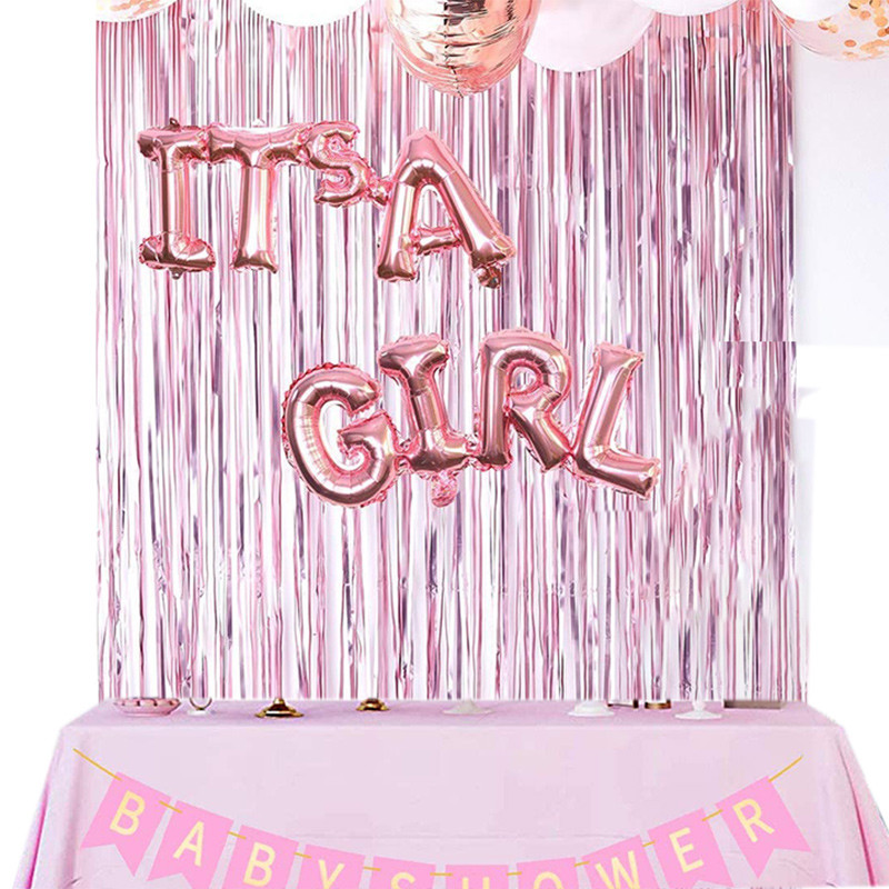 Декорация за бебешки душ Това е момче или момиче Фон Дъждовна завеса Фон Разкриване на пола Балони Добре дошли у дома Бебешки консумативи