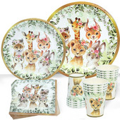 Džungliloomad Ühekordsed lauanõud Džunglikaunistus Safari Sünnipäevapeo Sisustus Jungle Wild One 1. Sünnipäev Baby Shower