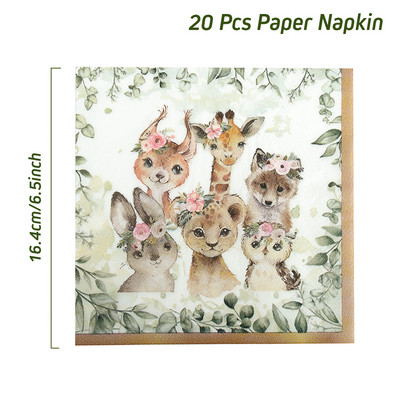 Džungliloomad Ühekordsed lauanõud Džunglikaunistus Safari Sünnipäevapeo Sisustus Jungle Wild One 1. Sünnipäev Baby Shower