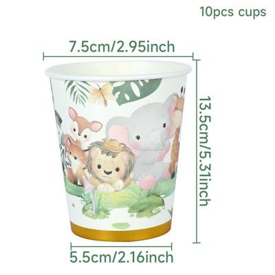 Džungliloomad Ühekordsed lauanõud Džunglikaunistus Safari Sünnipäevapeo Sisustus Jungle Wild One 1. Sünnipäev Baby Shower