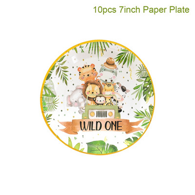 Džungliloomad Ühekordsed lauanõud Džunglikaunistus Safari Sünnipäevapeo Sisustus Jungle Wild One 1. Sünnipäev Baby Shower