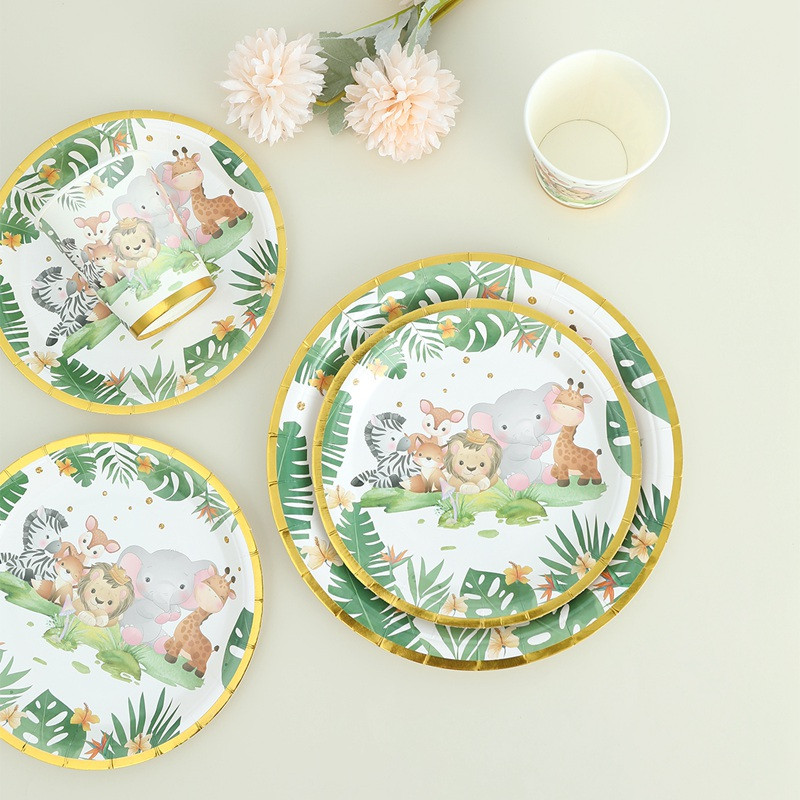 Džungliloomad Ühekordsed lauanõud Džunglikaunistus Safari Sünnipäevapeo Sisustus Jungle Wild One 1. Sünnipäev Baby Shower