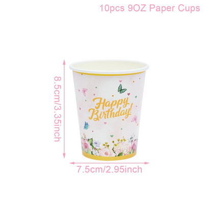 Set posuđa za jednokratnu upotrebu leptir Papirnati tanjur Salveta Banner Sretne djevojke Dekoracije za rođendansku zabavu Dječji pribor za tuširanje