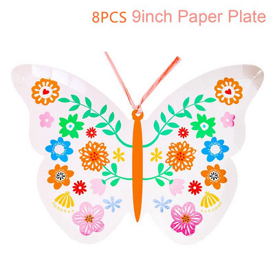 Set posuđa za jednokratnu upotrebu leptir Papirnati tanjur Salveta Banner Sretne djevojke Dekoracije za rođendansku zabavu Dječji pribor za tuširanje