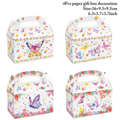 Set posuđa za jednokratnu upotrebu leptir Papirnati tanjur Salveta Banner Sretne djevojke Dekoracije za rođendansku zabavu Dječji pribor za tuširanje