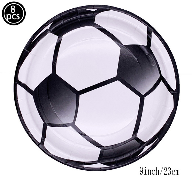 Θέμα ποδοσφαίρου ποδοσφαίρου Επιτραπέζια σκεύη μιας χρήσης Κύπελλα για ποδοσφαιρικό πάρτι Πιατέλες Πανό Baby Shower Αγόρια θέμα ποδοσφαίρου Προμήθειες για πάρτι γενεθλίων