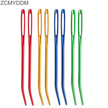 ZCMYDDM 2τμχ Βελόνα πλεξίματος με νήματα μεγάλου ματιού για ταπετσαρία με λυγισμένη άκρη αλουμινίου Darning Needlework Craft DIY Εργαλεία ραπτικής