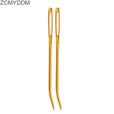 ZCMYDDM 2τμχ Βελόνα πλεξίματος με νήματα μεγάλου ματιού για ταπετσαρία με λυγισμένη άκρη αλουμινίου Darning Needlework Craft DIY Εργαλεία ραπτικής