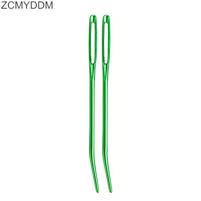 ZCMYDDM 2τμχ Βελόνα πλεξίματος με νήματα μεγάλου ματιού για ταπετσαρία με λυγισμένη άκρη αλουμινίου Darning Needlework Craft DIY Εργαλεία ραπτικής