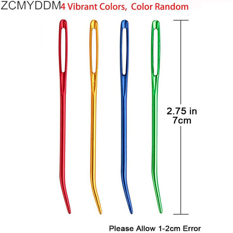 ZCMYDDM 2τμχ Βελόνα πλεξίματος με νήματα μεγάλου ματιού για ταπετσαρία με λυγισμένη άκρη αλουμινίου Darning Needlework Craft DIY Εργαλεία ραπτικής