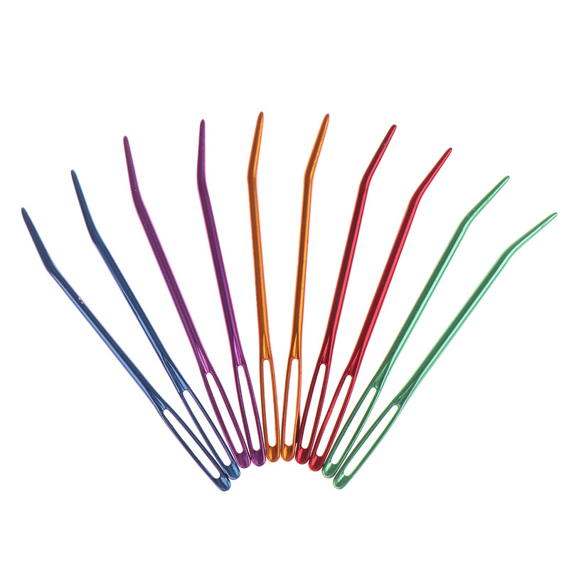 2 komada aluminijskih igala za pletenje sa savijenim vrhom za štopanje tapiserija DIY dodaci za ručni rad Zanatsko šivanje Igla sa savijenim velikim okom
