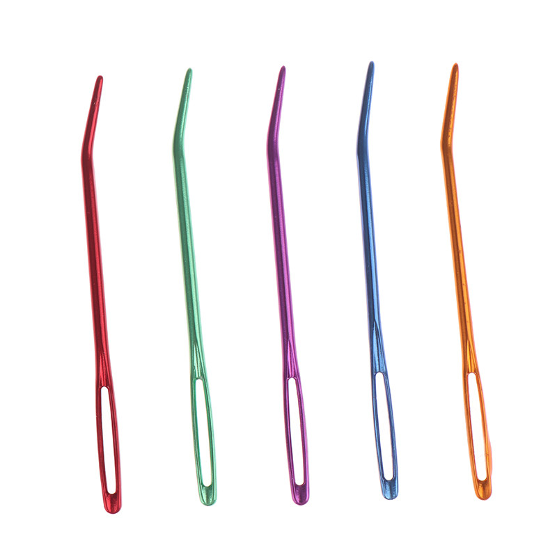 2 komada aluminijskih igala za pletenje sa savijenim vrhom za štopanje tapiserija DIY dodaci za ručni rad Zanatsko šivanje Igla sa savijenim velikim okom