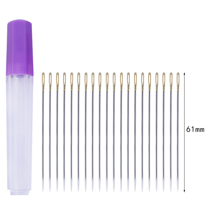 20 τμχ Ανοξείδωτο ατσάλι Χρυσό Ασημί Κέντημα ουράς Σταυροβελονιά Βελόνες Κιτ Εργαλεία Ραπτικής Ακονίσματος Χειροποίητα Κεντήματα
