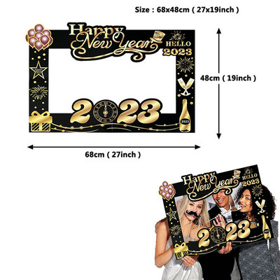 2023. aasta uusaasta õhupallibännerite fotokabiini rekvisiit 2023. aasta uusaasta peokaunistus õhupallid Head uut aastat jõulupeokaunistus