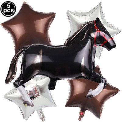 Horse Party Decor Еднократни прибори за хранене Horse Party чинии Салфетки Чаши Horse Birthday Banner Ballon Horse Birthday Party Supplies