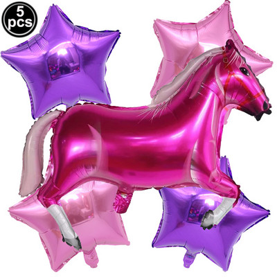 Hobusepeo sisustus Ühekordsed lauanõud Hobusepeotaldrikud Salvrätitopsid Hobuse sünnipäevabänner Ballon Hobuse sünnipäevapeotarbed