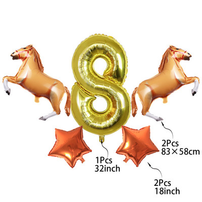 Hobusepeo sisustus Ühekordsed lauanõud Hobusepeotaldrikud Salvrätitopsid Hobuse sünnipäevabänner Ballon Hobuse sünnipäevapeotarbed