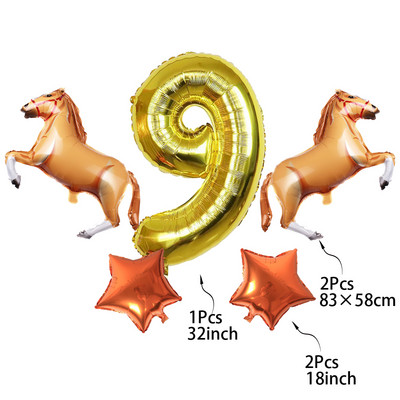 Hobusepeo sisustus Ühekordsed lauanõud Hobusepeotaldrikud Salvrätitopsid Hobuse sünnipäevabänner Ballon Hobuse sünnipäevapeotarbed