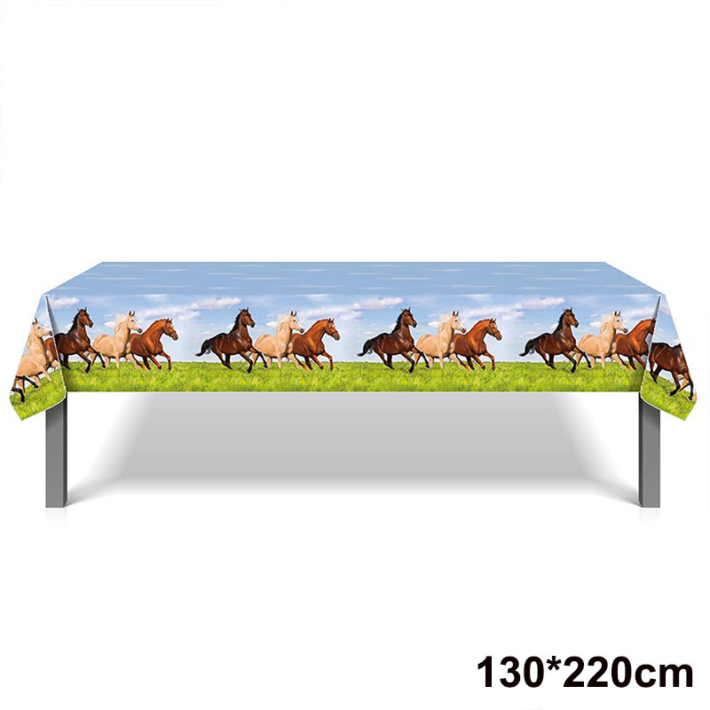 Hobusepeo sisustus Ühekordsed lauanõud Hobusepeotaldrikud Salvrätitopsid Hobuse sünnipäevabänner Ballon Hobuse sünnipäevapeotarbed