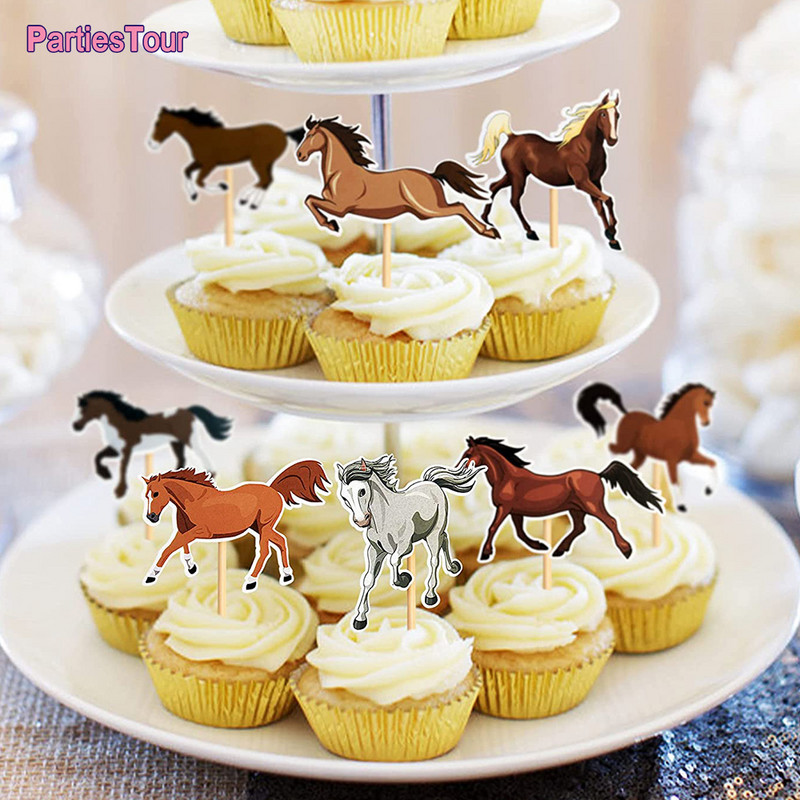 Hobusepeo sisustus Ühekordsed lauanõud Hobusepeotaldrikud Salvrätitopsid Hobuse sünnipäevabänner Ballon Hobuse sünnipäevapeotarbed