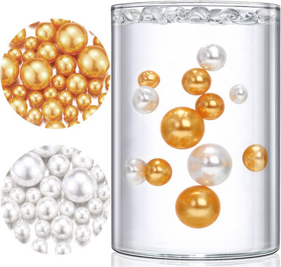 Floating No Hole Pearls - Jumbo/Assorted Sizes Vase Decorations Includes  Transparent Water Gels for Floating Vase pearl