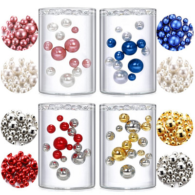100 τμχ Floating No Hole Pearls - Jumbo/Assorted Sizes Vase Decorations Includes Transparent Water Gels for Floating Vase pearl