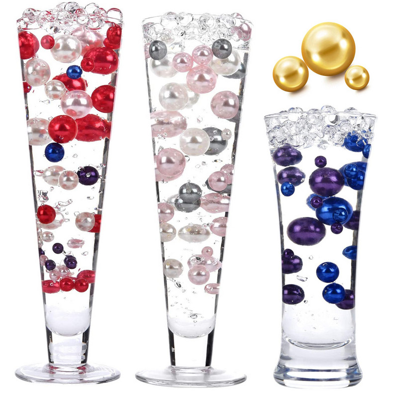 100 komada plutajućih bisera bez rupa - veliki/različitih veličina ukrasi za vaze uključuje prozirne vodene gelove za biserne plutajuće vaze