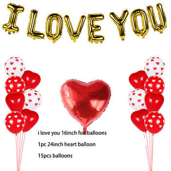 Любовен латексов балон с форма на сърце, висяща роза, мечка, подарък за Свети Валентин, сватбена годежна украса, розова подаръчна торбичка
