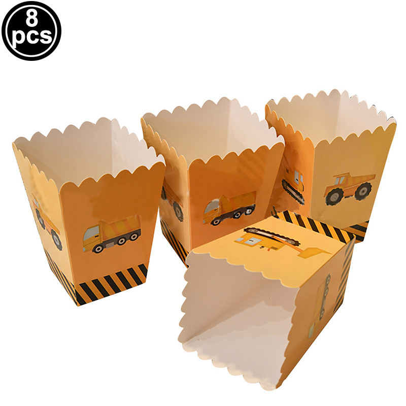 Statybinės spragėsių dėžutės Statybinės gimtadienio šventės Spragėsių dėžutės berniukams Statybos teminės gimtadienio šventės dekoravimo reikmenys