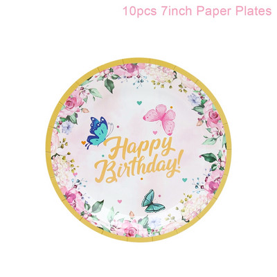 Roosa liblikaga sünnipäevalauanõud Taust Palju õnne esimese sünnipäevapeo kaunistused Lastele Tüdrukutele Liblikate kaunistused Baby Shower