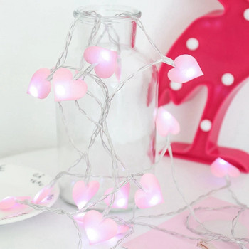 10/20 Led Cotton Love Heart Wedding String Fairy Light Pink Girl String Light Вътрешен гирлянд за сватбено парти Декорация на Свети Валентин