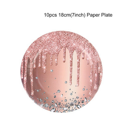 Palju õnne sünnipäevaks Tüdrukute roosikuldne õhupall Ühekordsed lauanõud Baby Shower Ühe aasta 1. sünnipäevapeo kaunistused