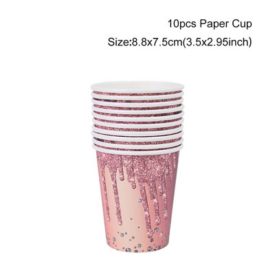 Palju õnne sünnipäevaks Tüdrukute roosikuldne õhupall Ühekordsed lauanõud Baby Shower Ühe aasta 1. sünnipäevapeo kaunistused