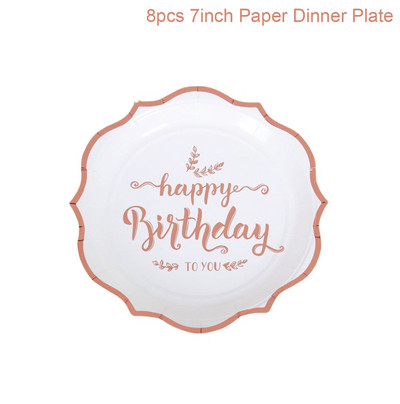 Palju õnne sünnipäevaks Tüdrukute roosikuldne õhupall Ühekordsed lauanõud Baby Shower Ühe aasta 1. sünnipäevapeo kaunistused