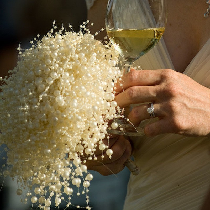 5m DIY Γιρλάντα Τεχνητές μαργαριταρένιες χάντρες Αλυσίδα Διακόσμηση Γάμου Τραπέζι Κεντρικά Προμήθειες Ανθοδέσμη νύφης Αξεσουάρ μαλλιών Λουλούδι