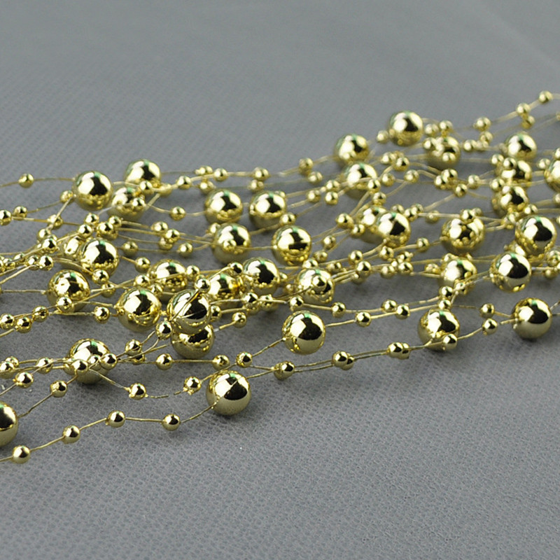 5m DIY Γιρλάντα Τεχνητές μαργαριταρένιες χάντρες Αλυσίδα Διακόσμηση Γάμου Τραπέζι Κεντρικά Προμήθειες Ανθοδέσμη νύφης Αξεσουάρ μαλλιών Λουλούδι