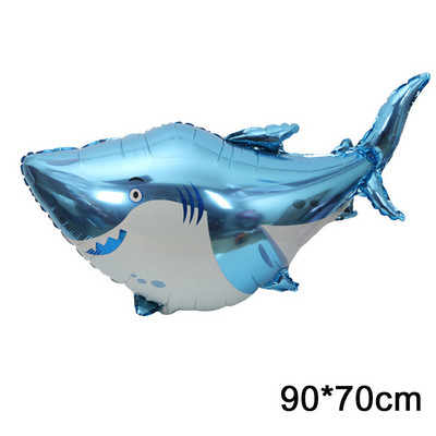Hai õhupallid, loomapidu, beebi sünnipäev Shark Ocean Theme Ballon, laste sünnipäevateema, kaunistus 32-tollised tumesinised numbriga õhupallid