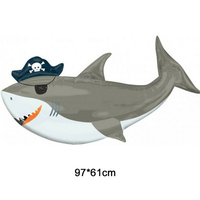 Hai õhupallid, loomapidu, beebi sünnipäev Shark Ocean Theme Ballon, laste sünnipäevateema, kaunistus 32-tollised tumesinised numbriga õhupallid