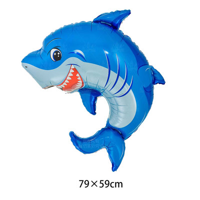 Hai õhupallid, loomapidu, beebi sünnipäev Shark Ocean Theme Ballon, laste sünnipäevateema, kaunistus 32-tollised tumesinised numbriga õhupallid
