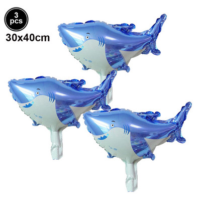 Hai õhupallid, loomapidu, beebi sünnipäev Shark Ocean Theme Ballon, laste sünnipäevateema, kaunistus 32-tollised tumesinised numbriga õhupallid